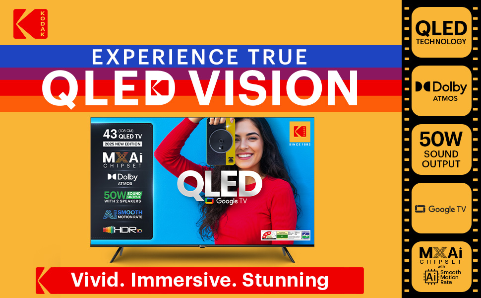 KODAK Matrix 108 cm (43 inch) QLED Ultra HD (4K) Smart Google TV