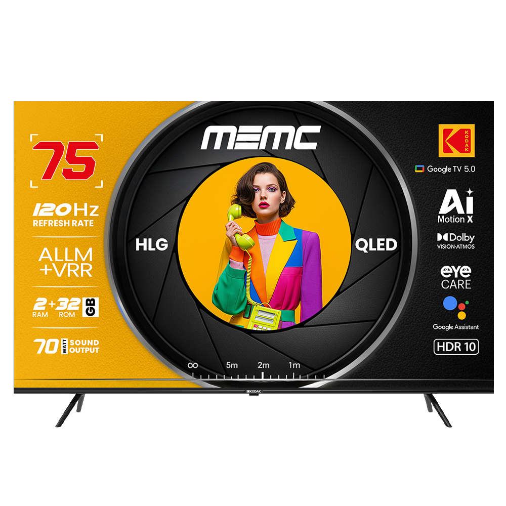 KODAK 189 cm (75 inch) QLED Ultra HD (4K) Smart Google TV with 70W KODAK 189 cm (75 inch) QLED Ultra HD (4K) Smart Google TV with 70W